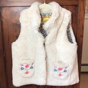 Mini Boden Faux Fur Girls Vest